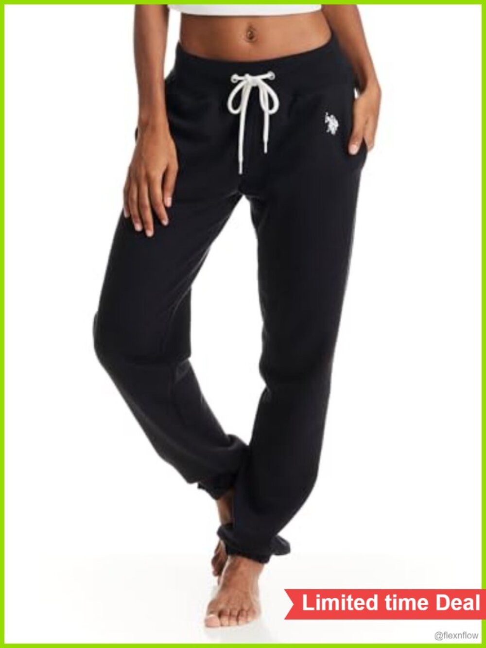 Womens French Terry Jogger Sweatpants with Pockets Drawstring Waist Lounge